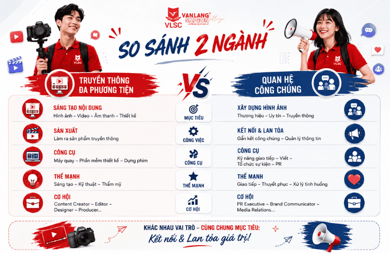 Phân biệt ngành Truyền thông đa phương tiện và Quan hệ công chúng